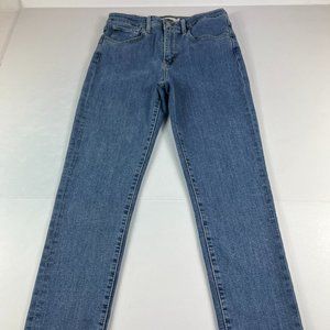 Levi's Jeans Women's 27 Big E 721 High Rise Skinny Blue Stretch Premium Denim